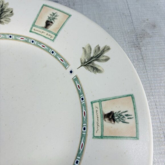 Pfaltzgraff NATUREWOOD Leaves Herbs Garden Tools Stoneware Dinner Plates Set 4 - Picture 14 of 16